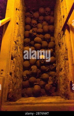 Catacombs in Basilica and Convent of San Francisco de Lima, Peru Stock Photo