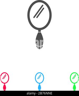 Hand Mirror icon flat. Color pictogram on white background. Vector illustration symbol and bonus icons Stock Vector