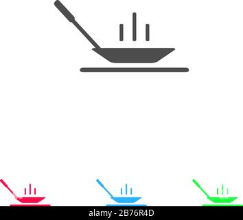 Frying pan icon flat. Color pictogram on white background. Vector illustration symbol and bonus icons Stock Vector