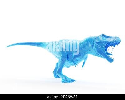 Computer artwork Tyrannosaurus rex dinosaur hunting Ornithomimus ...