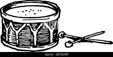 Black and White Drums Drawing StockBlack and White Drums Drawing Stock  