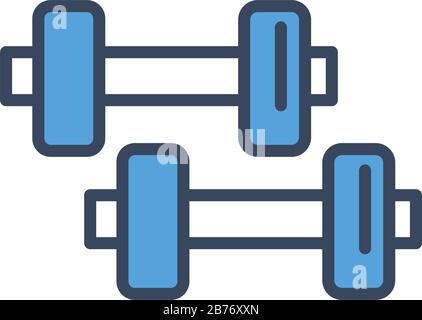 dumbbells gym accessory half line and color style icon Stock Vector