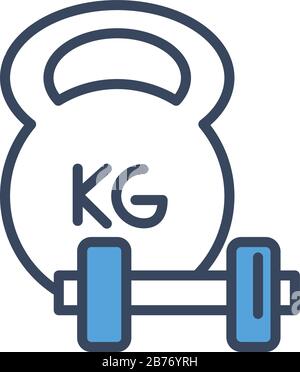 dumbbells gym accessory half line and color style icon Stock Vector