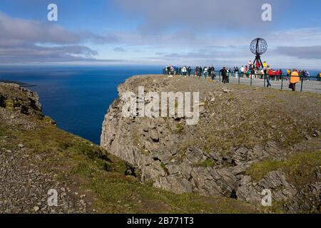 North Cape, Honningsvag Port, Mageroya Island, Finnmark Region, Arctic Ocean, Norway, Scandinavia Stock Photo