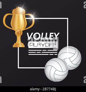 volleyball sport balloon and trophy Stock Vector Image & Art - Alamy