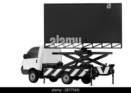 Billboard on car LED panel for sign Advertising isolated on background white Stock Photo