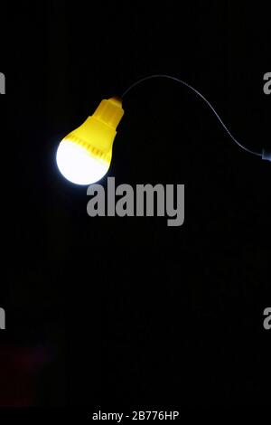 Lamp Light sphere on a black background Stock Photo