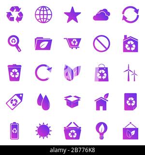 Ecology gradient icons on white background, stock vector Stock Vector