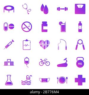 Health gradient icons on white background, stock vector Stock Vector