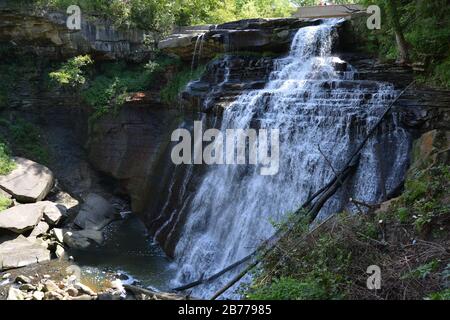 Beautiful Brandywine Falls in Cuyahoga Valley National Park Boston Township Ohio, USA Stock Photo