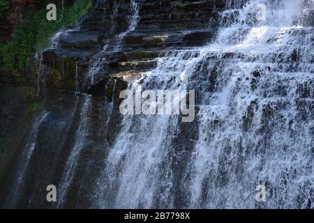 Closeup shot of  Brandywine Falls in Cuyahoga Valley National Park Boston Township Ohio, USA Stock Photo
