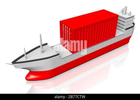 3D tanker/ ship with cargo container - great for topics like freight transportation etc. Stock Photo