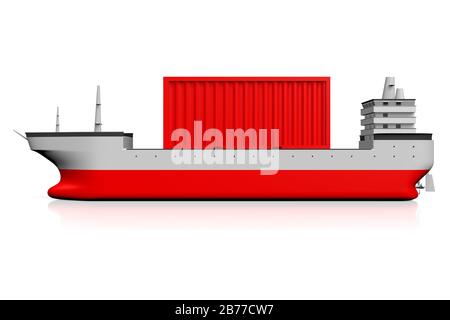 3D tanker/ ship with cargo container - great for topics like freight transportation etc. Stock Photo