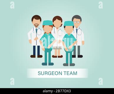 Set of doctor and surgeon characters vector illustration Stock Vector