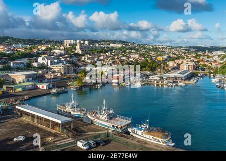 Fort-de-France, Martinique - December 21, 2018: Cityscape of Fort-de-France, Martinique, Lesser Antilles, West Indies, Caribbean. View from the cruise Stock Photo