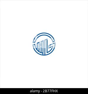 Initial letter wg or gw logo design template Stock Vector
