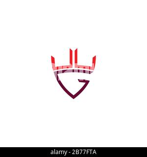 Initial letter wg or gw logo design template Stock Vector