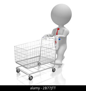 3D shopping cart concept Stock Photo