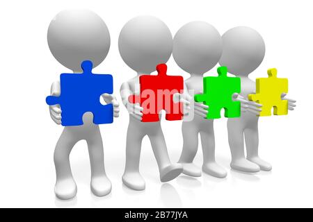 3D teamwork concept Stock Photo