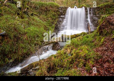 Grey Mare's Tail waterfall at Llanrwst, North Wales Stock Photo