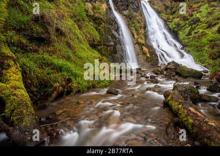 Grey Mare's Tail waterfall at Llanrwst, North Wales Stock Photo