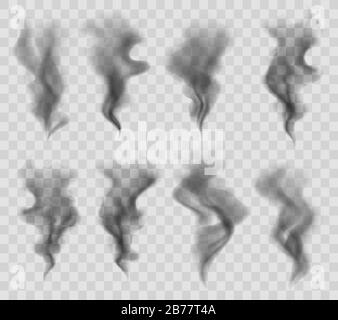 Premium Vector  Set of several realistic transparent smoke or