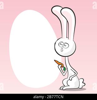 Easter Bunny on pink background Stock Vector