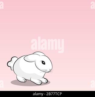 Easter Bunny on pink background Stock Vector