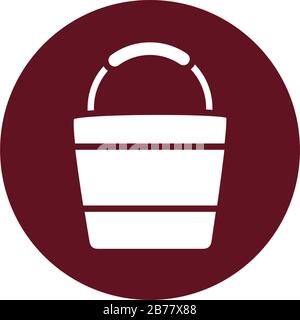 sand bucket block style icon Stock Vector