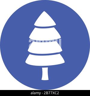 pine tree plant nature block style icon Stock Vector