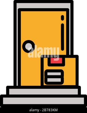 door to door delivery service on white background vector illustration design Stock Vector