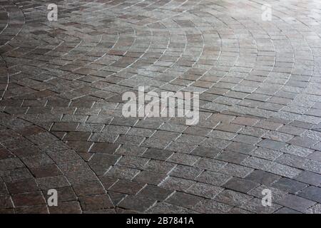 Cobbled stone way. Nice pavement stone pattern background Stock Photo
