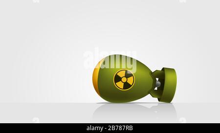 nuclear bomb realistic on white Stock Vector