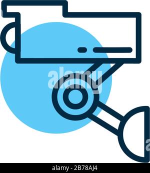 security camera, line style icon vector illustration design Stock Vector