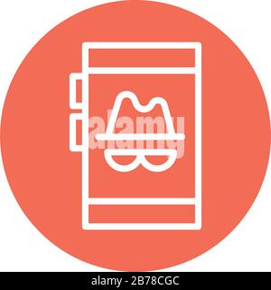 smartphone with incognito, block and flat style icon vector illustration design Stock Vector