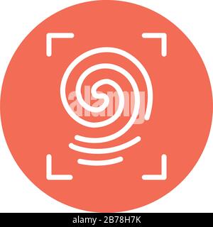 framing fingerprint, block and flat style icon vector illustration design Stock Vector