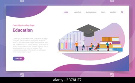 Concept design concept online school landing page website - Vector ...