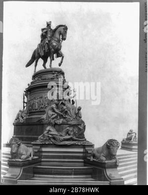 George Washington, monument in Fairmount Park, Philadelphia - full, on horseback Stock Photo