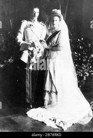 Georgian nobility - Wedding of Constantine Bagration-Mukhrani to Princess Tatiana Constantinovna of Russia. Stock Photo