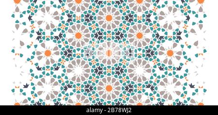 Moroccan tile repeating vector pattern,border. Stock Vector
