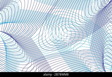 Security wavy lines blue guilloche vector background. Stock Vector