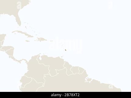 South America with highlighted Barbados map. Vector Illustration. Stock Vector