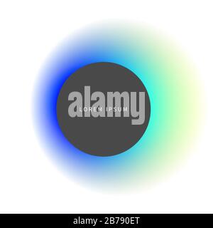 Neon ring, vector glowing futuristic frame, magic template, shining blue abstract space planet Stock Vector