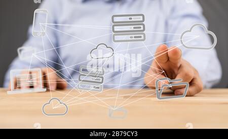 A Futuristic concept. 3d landscape. Big data digital background Stock Photo