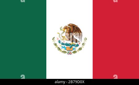 Flag of Mexico - Mexican flag standard ratio - true RGB color mode Stock Photo