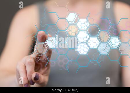 A Abstract Futuristic infographic with Visual data complexity Stock Photo