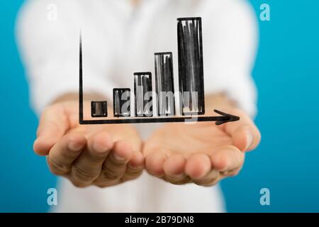 A Economic graph with diagrams on the stock market, for business and financial concept Stock Photo