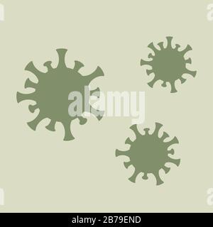 green virus icon set isolated vector illustration EPS10 Stock Vector