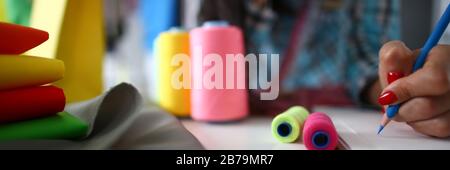 Workspace of tailor Stock Photo