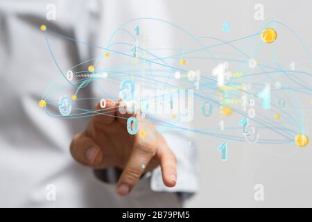 A Network connections team working and interacting Stock Photo